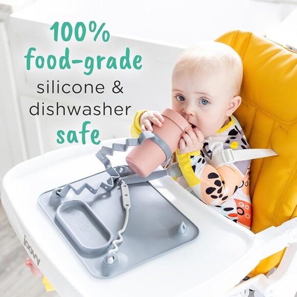 BUSY BABY Silicone Mat - New and Improved Suction Cups, 4 Straps to Secure Baby - Picture 2 of 3